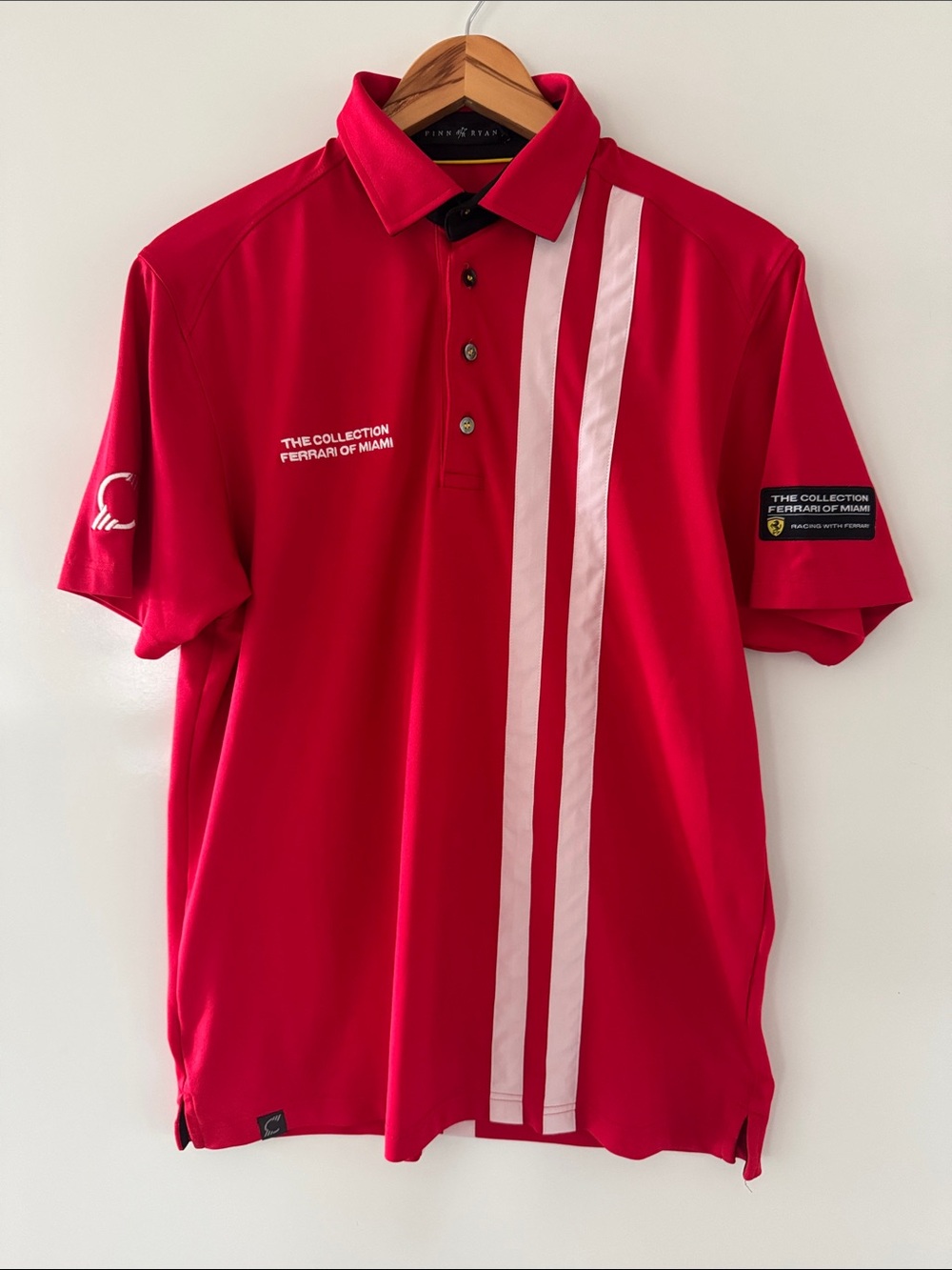 Ferrari Of Miami Polo Shirt Mens Medium Red Short Sleeve Luxury Racing
